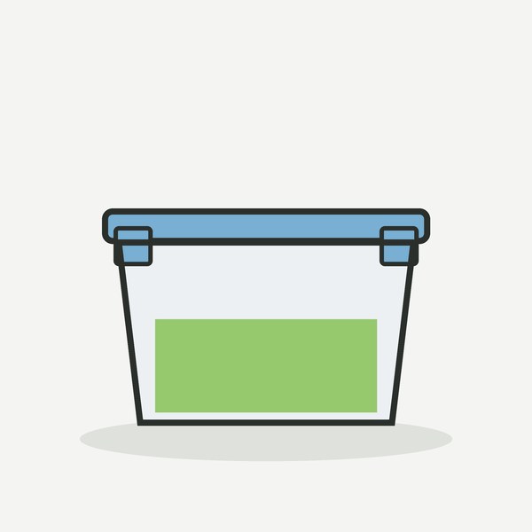 Illustration of a snap-lid plastic storage container