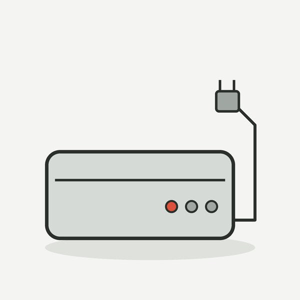 Illustration of a countertop electric jar sealer with a cord