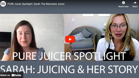 Sarah and Jen Longtin during the PURE Juicer Spotlight video interview