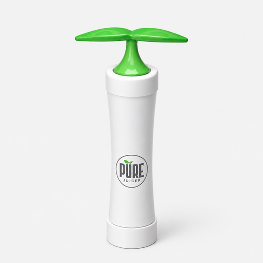 PURE MVP manual vacuum pump with green handle on a light gray background