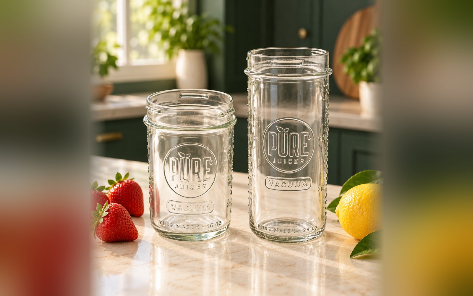 Concept image of the upcoming PURE 16 oz and 24 oz wide-mouth jars