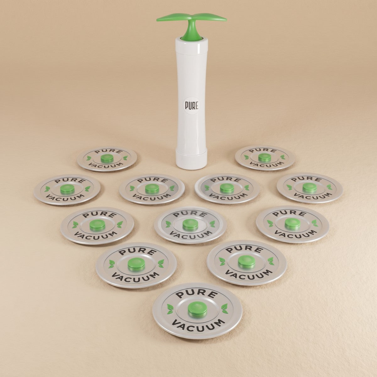 The MVP pump with 12 valved stainless steel lids
